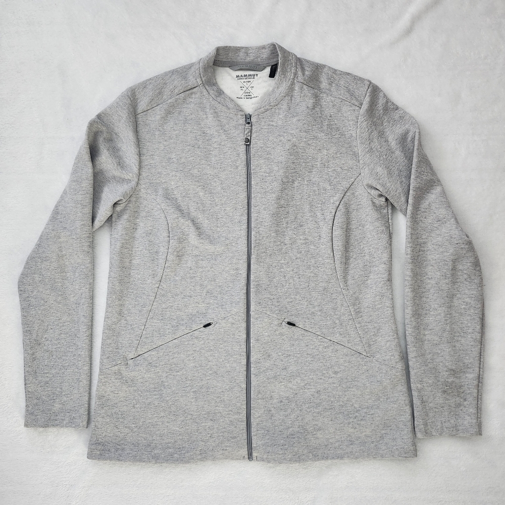 MAMMUT Women's Light Heather Grey Light Full Zip Jacket Sweater Large